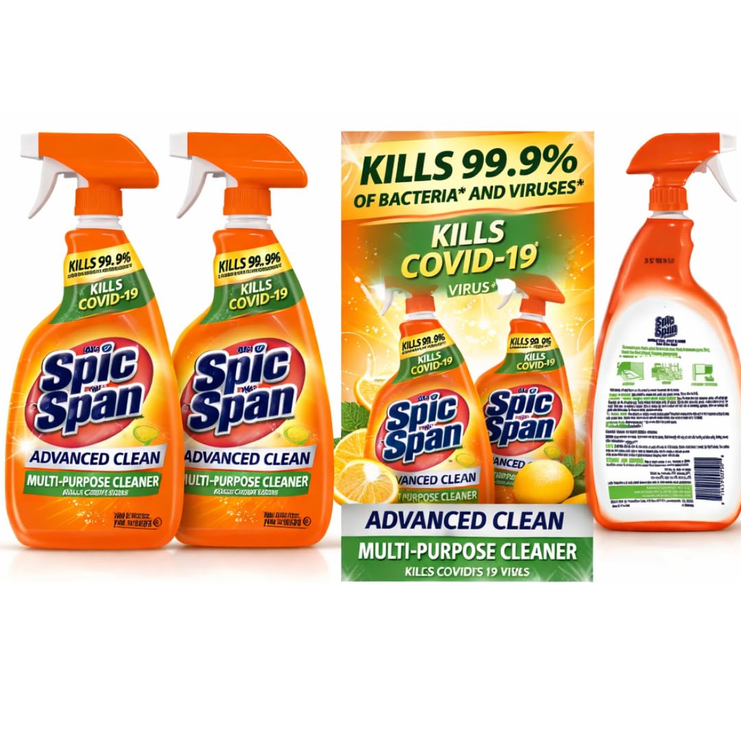 Spic & Span Advanced Clean Multi-Purpose Cleaner Spray, Fresh Citrus Scent, 32 fl oz (Pack of 2)