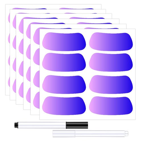 Sports Under Eye Black Strips Stickers 120 pcs Gradient Color Change Eye Strips Baseball Football Softball Lacrosse Fans Eye Black Stickers for Themed Party Game Day Supplies (Purple)