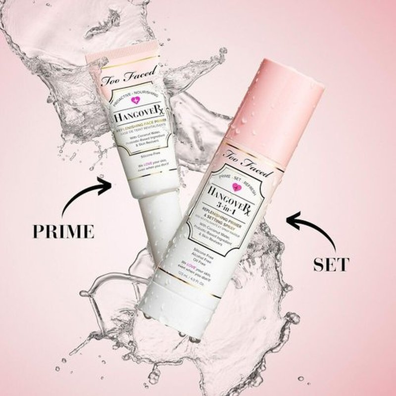 Too Faced Hangover Replenishing Face Primer | Hydrating + Dewy, 1.4 Ounce, Clear
