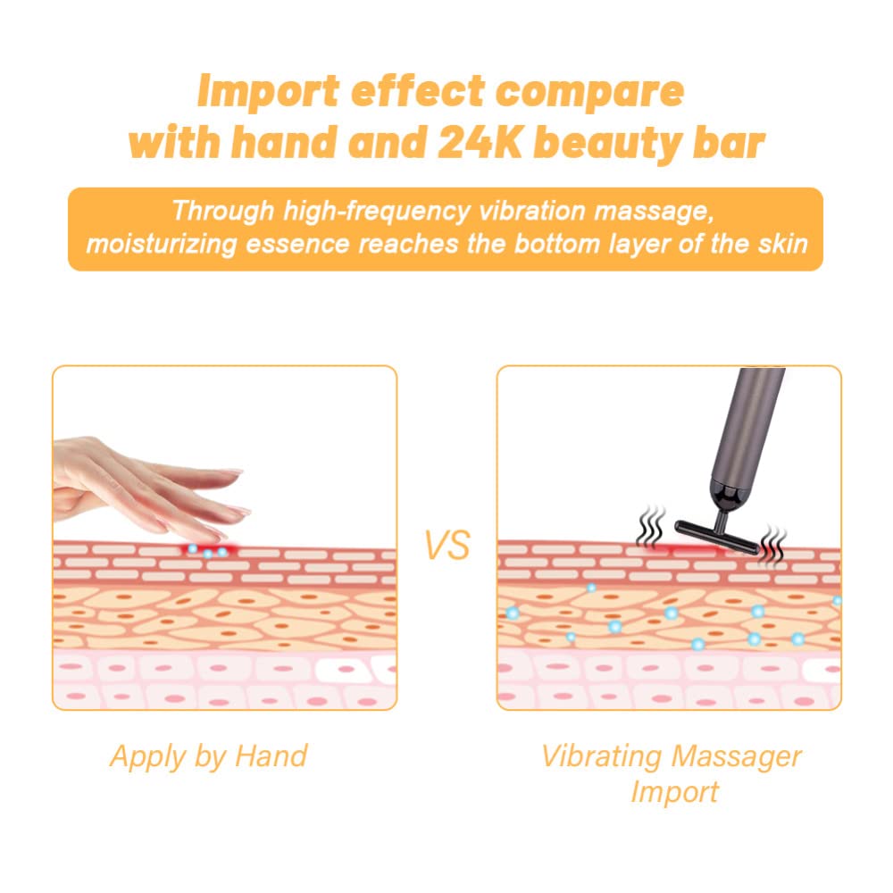 SIXIUMIE Beauty Bar Gold Face Massager for Skin Care T-Shape Facial Massager Tools Face Lifting