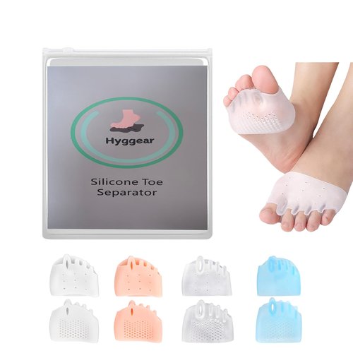 Hyggear Silicone Toe Separator, Multi-Purpose Toe Separators for Hammertoes, Overlapping Toes, Foot Pain Relief (4 Pairs) (4 pairs)