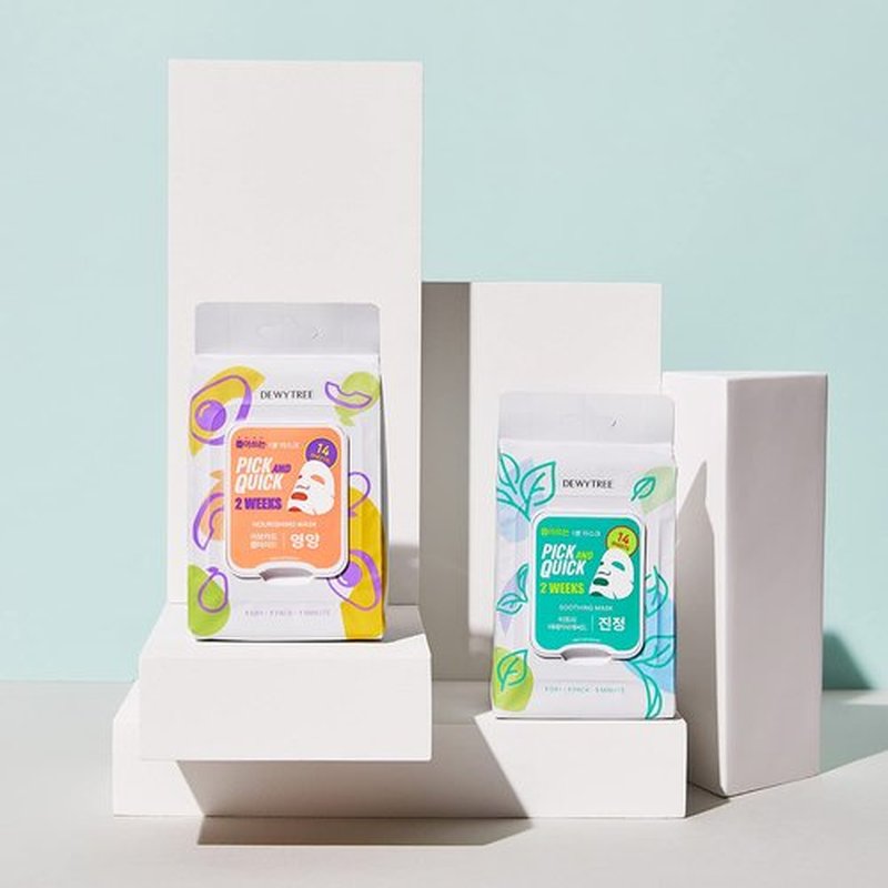 DEWYTREE Pick and Quick 2 Weeks Soothing Mask 14 Sheets | Calming Face Masks Beauty Sheet Set | Moisturizing Face Mask Skincare Sheet | Hydrating Beauty Face Mask | Sensitive Skin - Tea Tree Face Mask