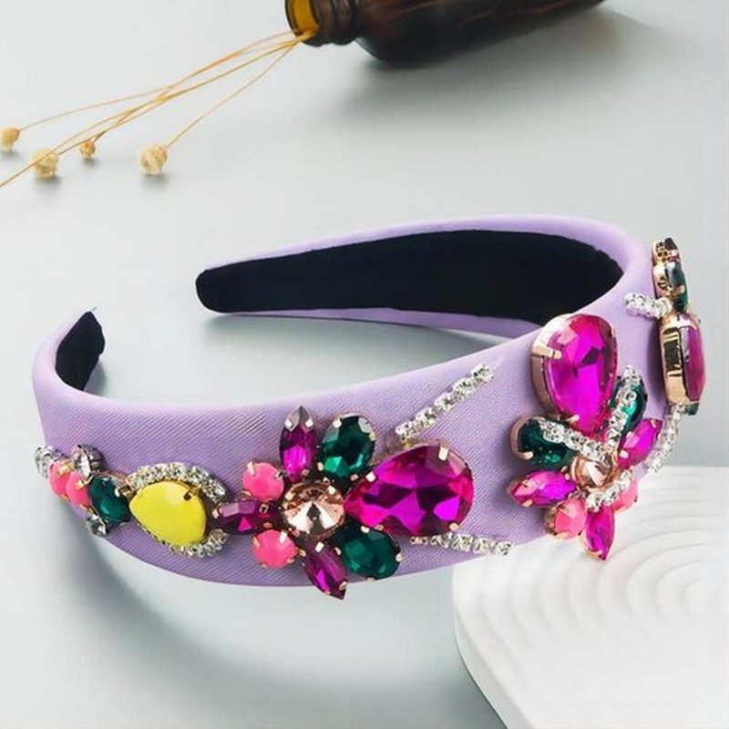 MUQINGWAN Wide Padded Headband for Women Knotted Headband Comfortable Fashion rhinestone headbands