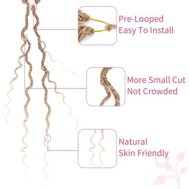 Alicoco Goddess Locs Crochet Hair 14 Inch 8 Packs Faux Locs Crochet Hair For Women Boho Soft Locs Pre-looped River Crochet Locs With Curly Ends (14 Inch (Pack of 8), 27/613)