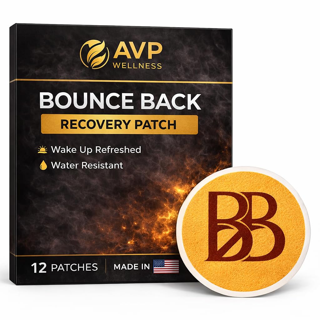 AVP Wellness Bounce Back Recovery Patch – Wake Up Refreshed After Drinking, 12 Topical Wellness Patches, No Pills, Water-Resistant, Made in USA