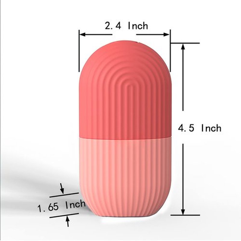 KOGITI Ice Mold for Face, Ice Roller for Face & Eye, Beauty Facial Ice Rollers Ice Holder Mold Face Puffiness Relief Massage Skin Care Tools, Ice Facial Cube (Pink)