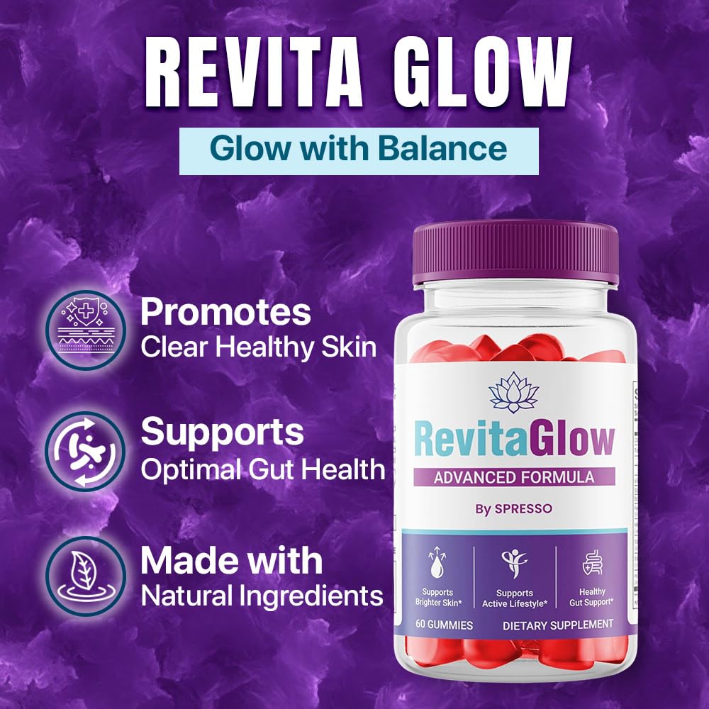 SPRESSO (1 Pack) RevitaGlow Gummies, All Natural RevitaGlow with Premium Blend for Active Lifestyle & Overall Wellness, Official RevitaGlow Gummy Supplement for Reviews (60 Gummies)