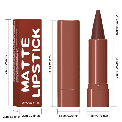 JUAAZIN Wine Gradient Matte Lipstick Crayon Lip Liner pencil, Flawless Contour Gradual Ombre Effect lip Pencil, High Pigmented Long Lasting Waterproof Smudge Proof Lipstick Pencil 08#