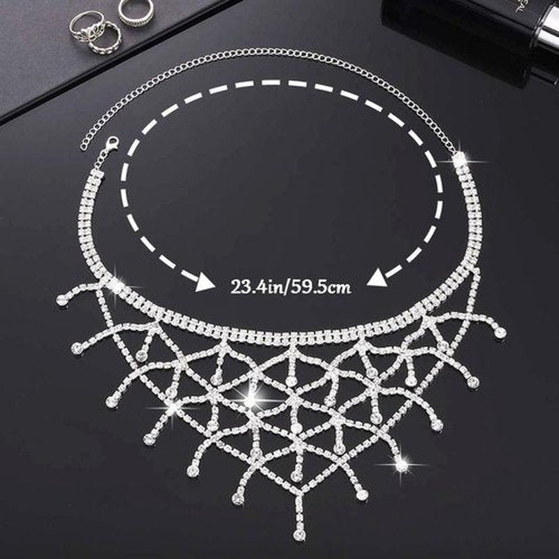 Aularso Rhinestone Head Chain Jewelry Forehead Hair Chain Wedding Tassel Headpiece luxury Crystal Party Headband for Women and Girls (Silver)