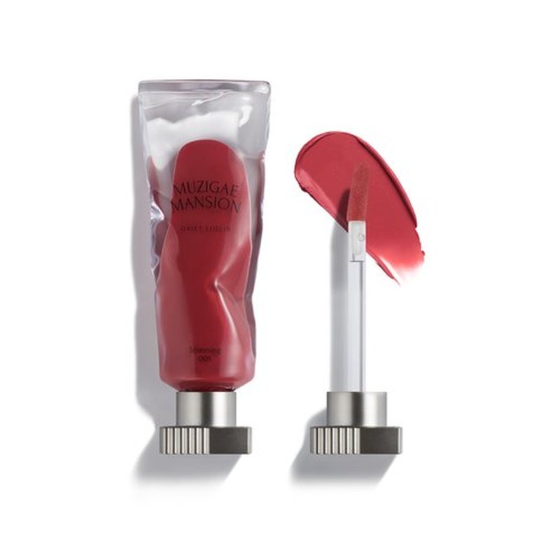 MUZIGAE MANSION Objet Lip Stain (Unique Paint Tube Design) – Velvet Matte Tint, Long-Lasting Waterproof Lipstick, Hydrating Korean Makeup, Red & Rose Gloss, K-Beauty Tinted Lipstain (05 STUNNING)