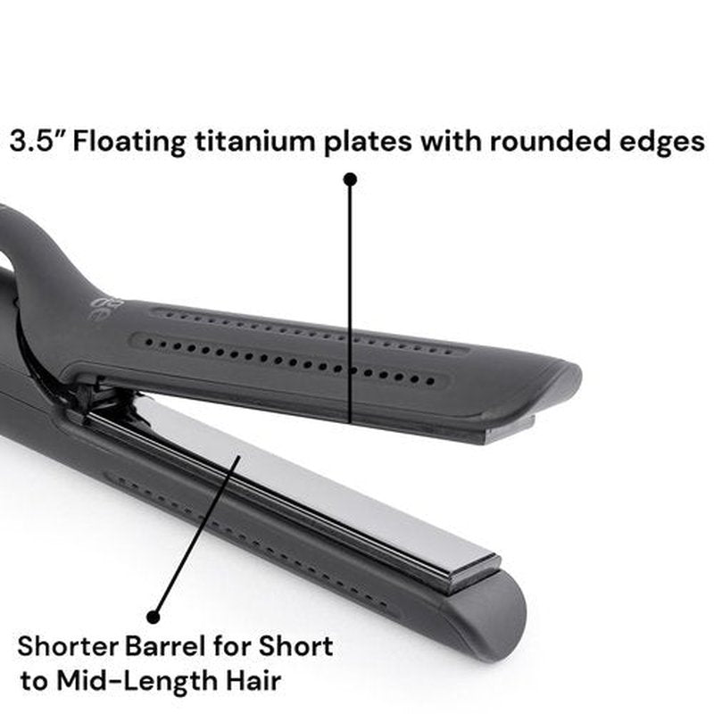 L'ANGE HAIR Le Duo Standard 360° Airflow Styler | 2-in-1 Curling Wand & Titanium Flat Iron Hair Straightener | Professional Hair Curler with Cooling Air Vents | Dual Voltage & Adjustable Temp (Black)
