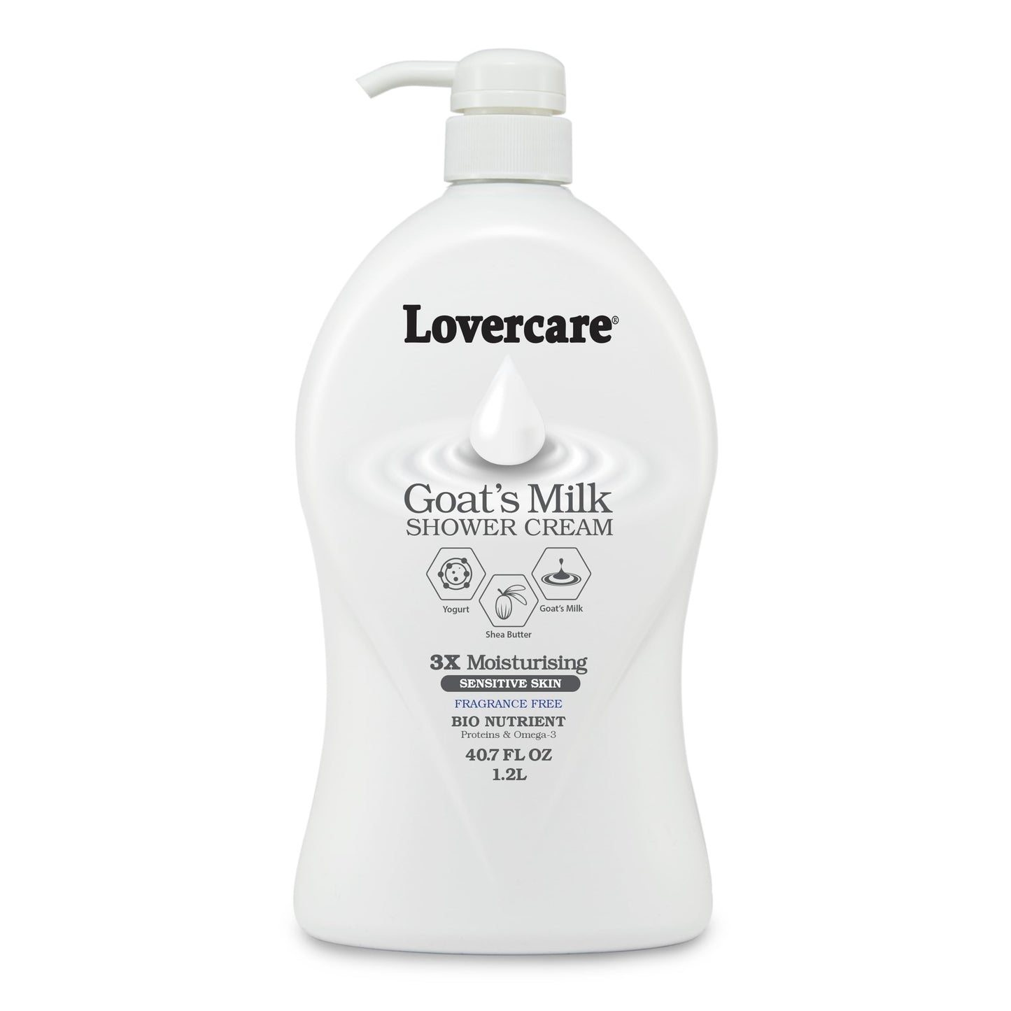 Lovercare Goat's Milk Shower Cream Fragrance Free for Sensitive Skin (1)