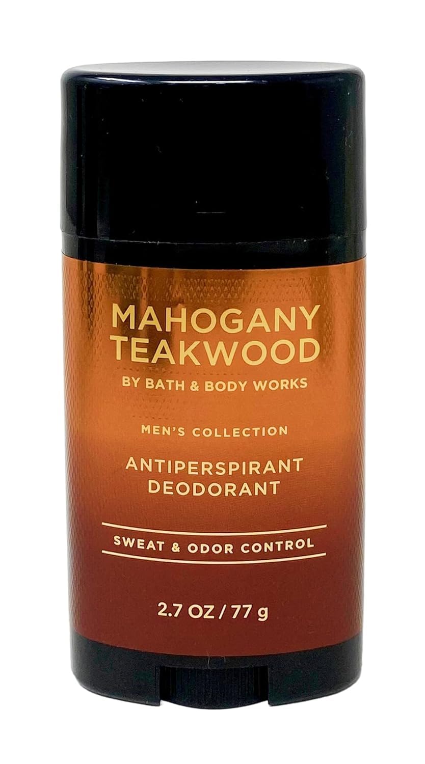 Bath & Body Works Antiperspirant Deodorant With 24-hour Sweat and Odor Protection For Men 2.7 Ounce (2.7 Ounce (Pack of 1), Mahogany Teakwood)
