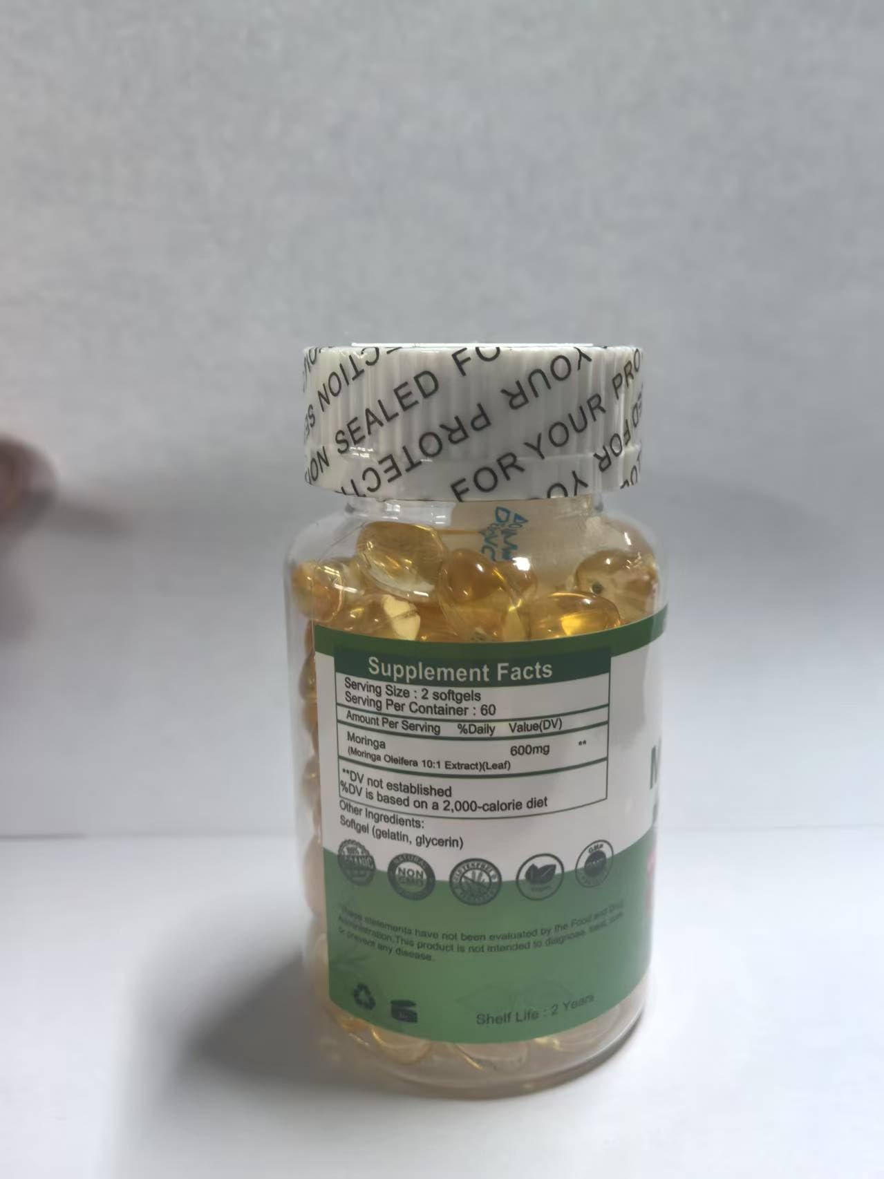 Moringa Softgels, Organic Pure Moringa Oleifera Leaves Extract for Energy, Skin, Gut Health, Immune, Natural Antioxidant, High Potency Moringa Oil Than Moringa Powder, Non-GMO, 60 Serving