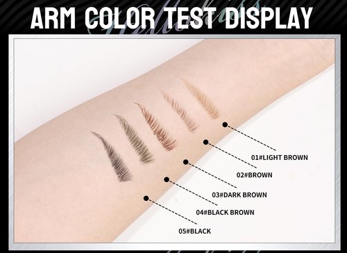 Magical Curved Brow Pen, Trailott Eyebrow Pen 2 Fork Tip, Trailott Microblading Eyebrow Pen, HelloKiss Precise Liquid Brow Double Headed ink Pen Long-lasting Makeup Waterproof (4# Black Brown)