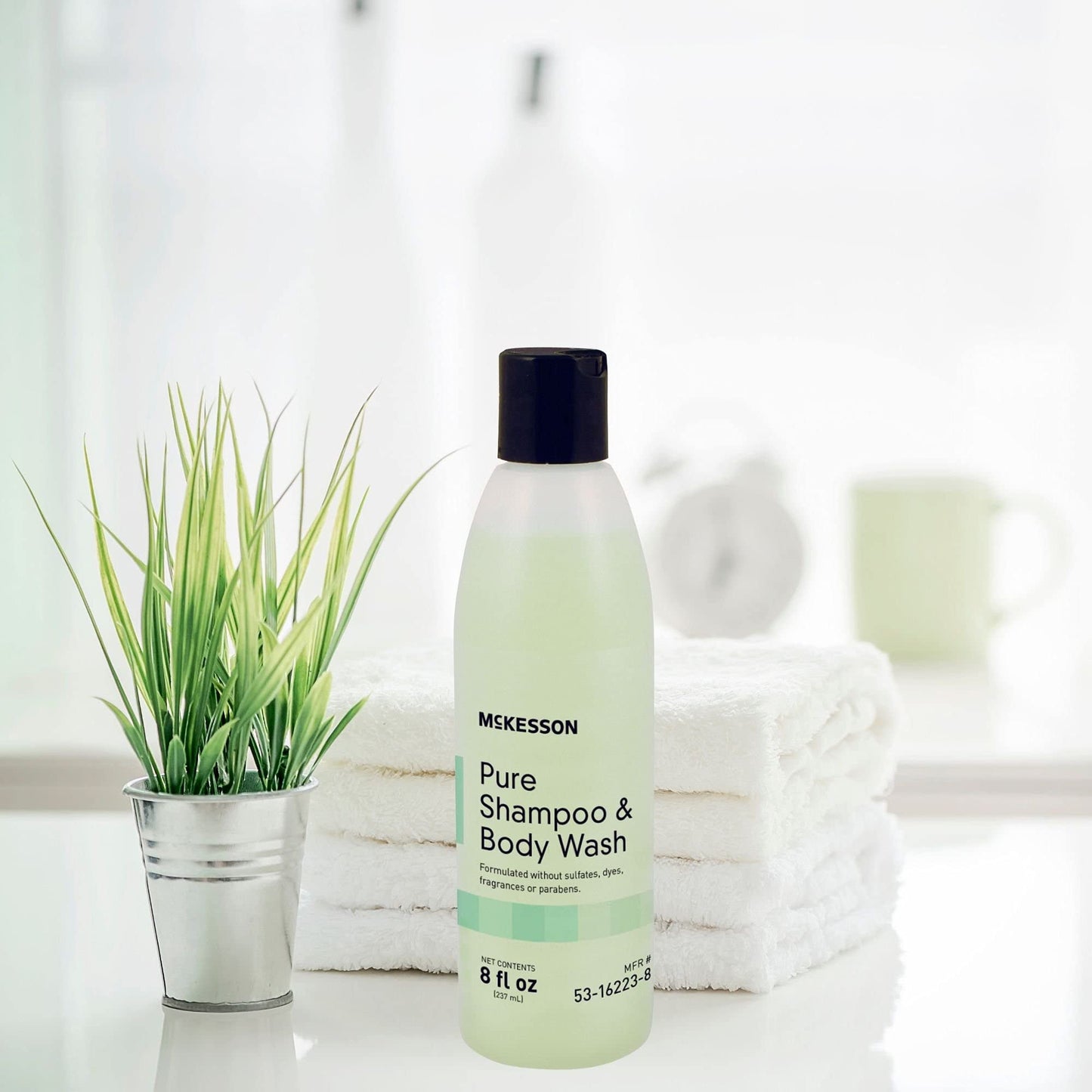 McKesson Pure Shampoo and Body Wash, Sulfates, Dyes, Fragrance and Parabens Free, Unscented, 8 oz, 1 Count
