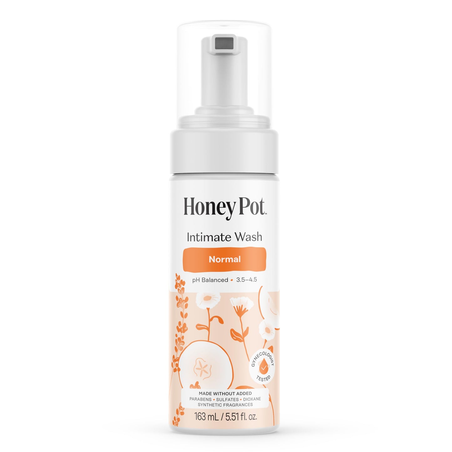 The Honey Pot Company - Feminine Wash - Normal - pH Balanced, Herbal Infused Plant-Based Feminine Care for Sensitive Skin - Daily Intimate Cleanser for Women - 5.51 Fl Oz