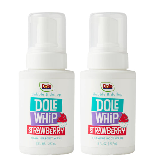 Dabble & Dollop Dole Whip® Strawberry Foaming Body Wash 2-Pack - Natural Origin Scent, Gentle Body Wash for Kids, Toddlers & Family, Sensitive Skin, Sulfate & Paraben Free (8 fl oz, Pack of 2)