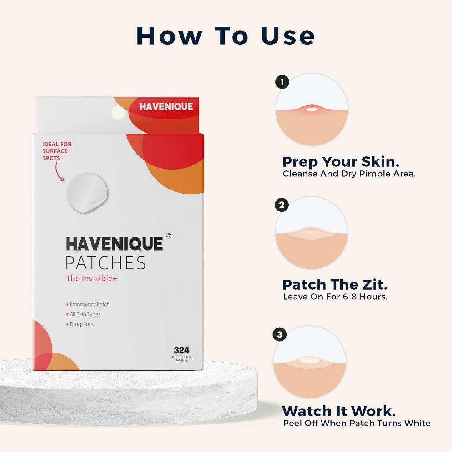 Havenique Pimple Patches for a Face Pack of 324, Acne Patches Hydrocolloid Patches for Covering Zits and Blemishes for Skin Care Spot Day and Night with Salicylic Acid, Tea Tree Oil 9 Star Patches