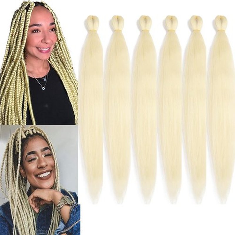 BALINGHAIR Pre-Stretched Braiding Hair Extensions Beige High Temperature Braids Hair 28 Inch(613#-6Packs)