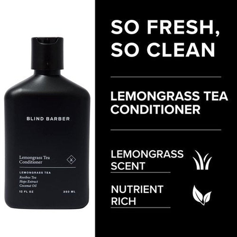 Blind Barber Lemongrass Tea Hair Conditioner for Men - Hydrating Conditioner with Coconut Oil, Hops + Rooibos Tea - Use for Weightless Body and Shine (32 oz)