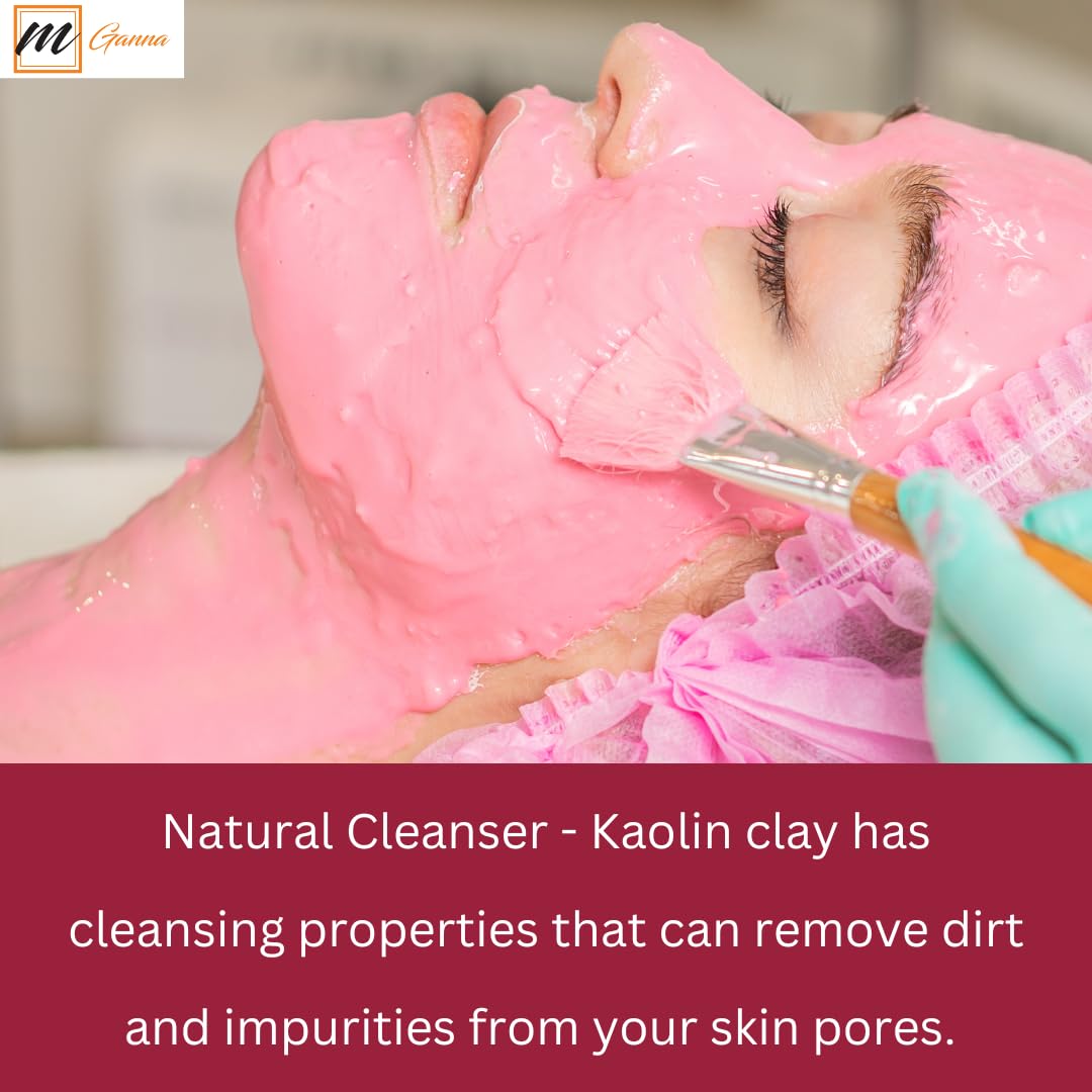 mGanna 100% Natural Rose Clay/Pink Kaolin Clay Powder for Facial Masks, Creams and Soap Making 100 GMS / 0.22 LBS