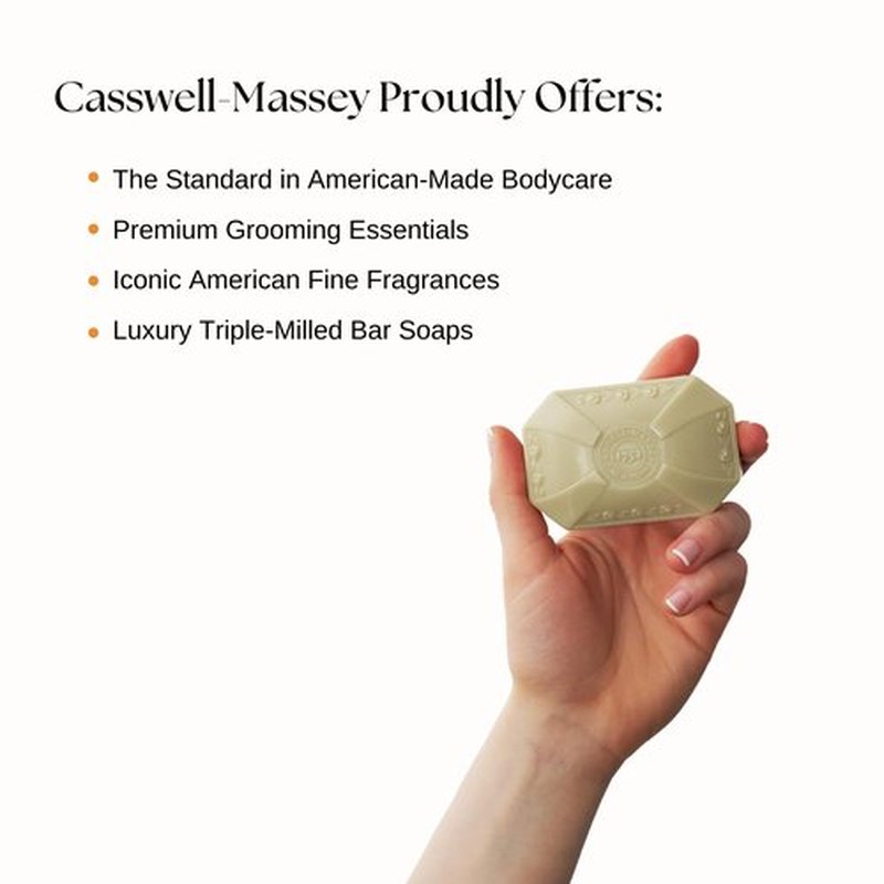 Caswell-Massey Castile Bar Soap, Womens Body Wash, Hand Soap, and Face Wash, Moisturizing Natural Body Soap for Bath or Shower, Almond, 1 (5.8 oz) Bar