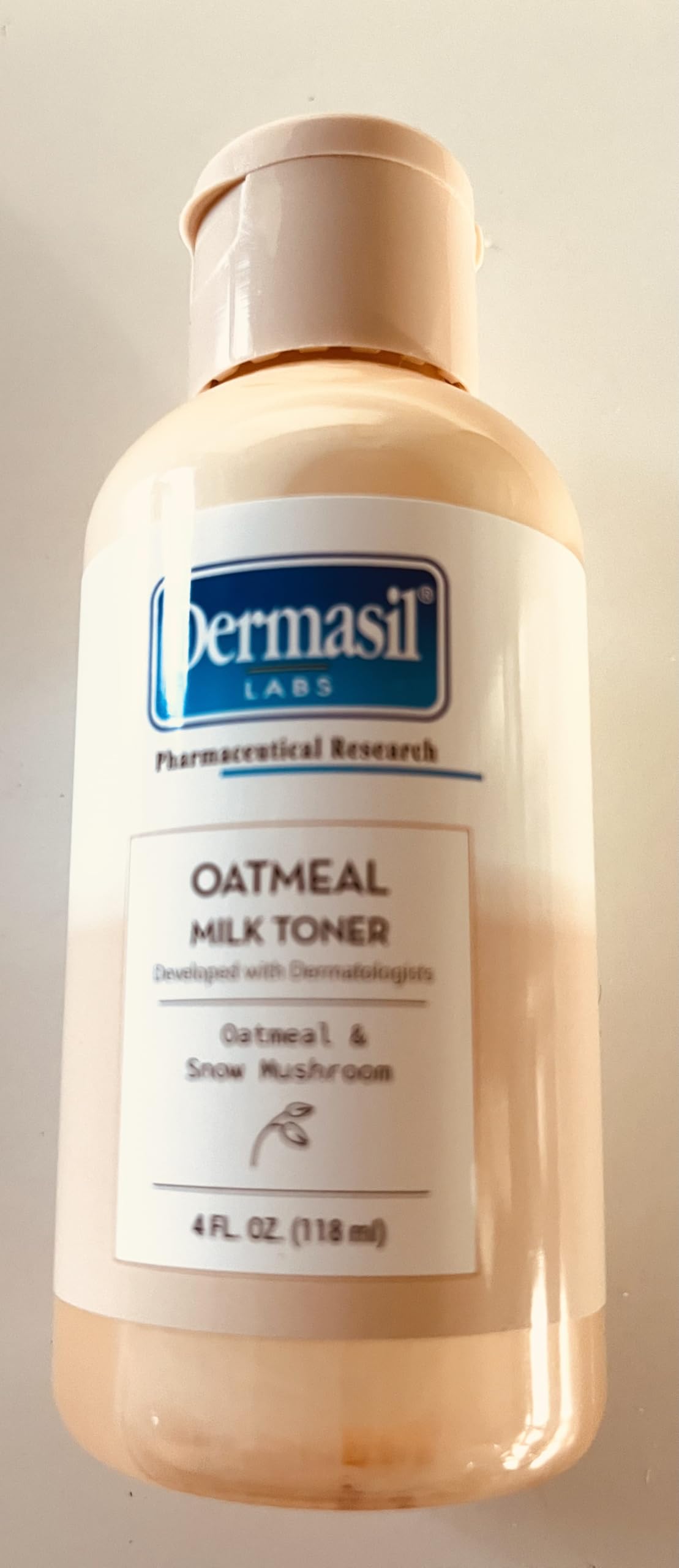 Dermasil Labs Oatmeal Milk Toner with Snow Mushroom, Pharmaceutical Research Formula, 4 FL OZ