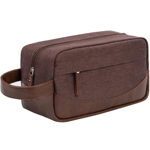 Ezday Travel Toiletry Bag for Men, Hanging Toiletry Organizer, Water Resistant Shaving Kit with Large Capacity for Travel Accessories (Coffee Brown)