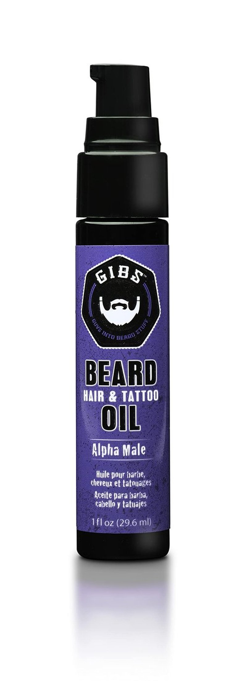 GIBS Alpha Male Beard, Hair & Tattoo Oil - Softens & Strengthens Beard Growth, Moisturizes Skin Made in USA 1 oz