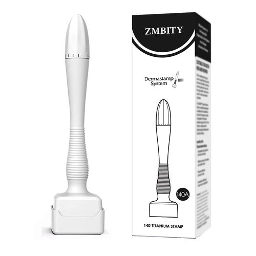 Titanium Microneedles Derma Roller - Stamp Alternative -Microneedle Micro Needle Skin Care Tool - Microneedling Roller for Men and Women (White)