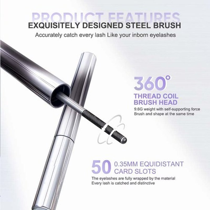Chromamascara Mascara - Chromamascara, Chromamascara Waterproof, Chromamascara Beautiful, Washable Metal Rod Mascara, 3D Curling Eyelash Iron Extensions Mascara, Waterproof, Long Lasting (Brown*2, 1)