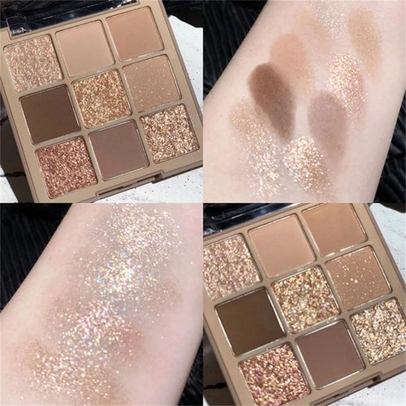 GHFCZOO Blooming Your Own Beauty Eyeshadow Palette, 9 Shades, Glitter and Matte Finishes (05#)