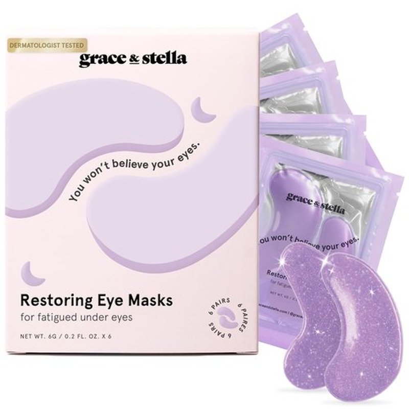 grace & stella Under Eye Patches for Puffy Eyes and Dark Circles (Retinol, 6 Pairs) Restoring Gel Under Eye Masks with Hyaluronic Acid - Vegan Cruelty-Free Skincare Birthday Gifts for Women