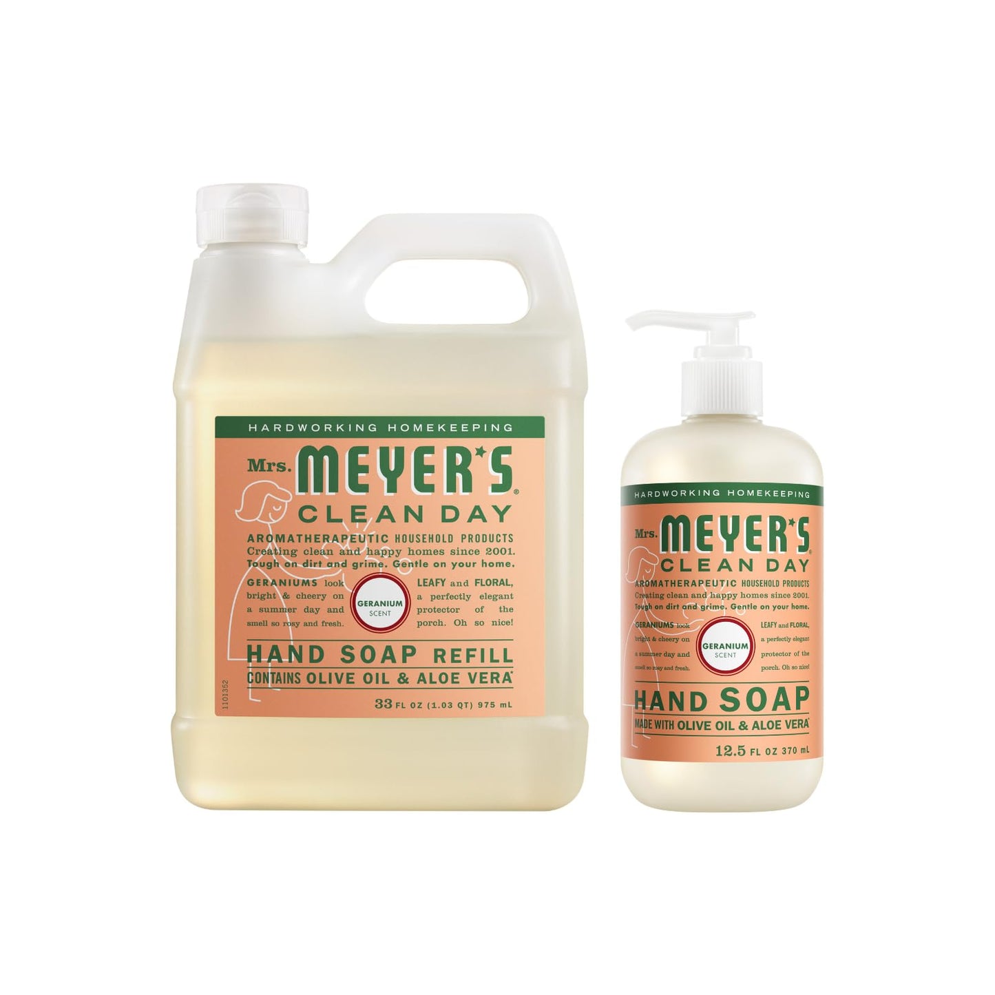Mrs. MEYER'S CLEAN DAY Hand Soap, Refill Variety Pack Soaps Made to Clean and Freshen Hands