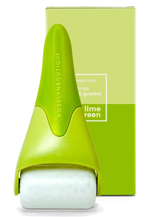 ROSELYNBOUTIQUE Ice Roller for Face Wrinkles Fine Lines Puffiness Stick Massager Facial Skin Care Tools Self Care Gifts for Men Women (Lime)
