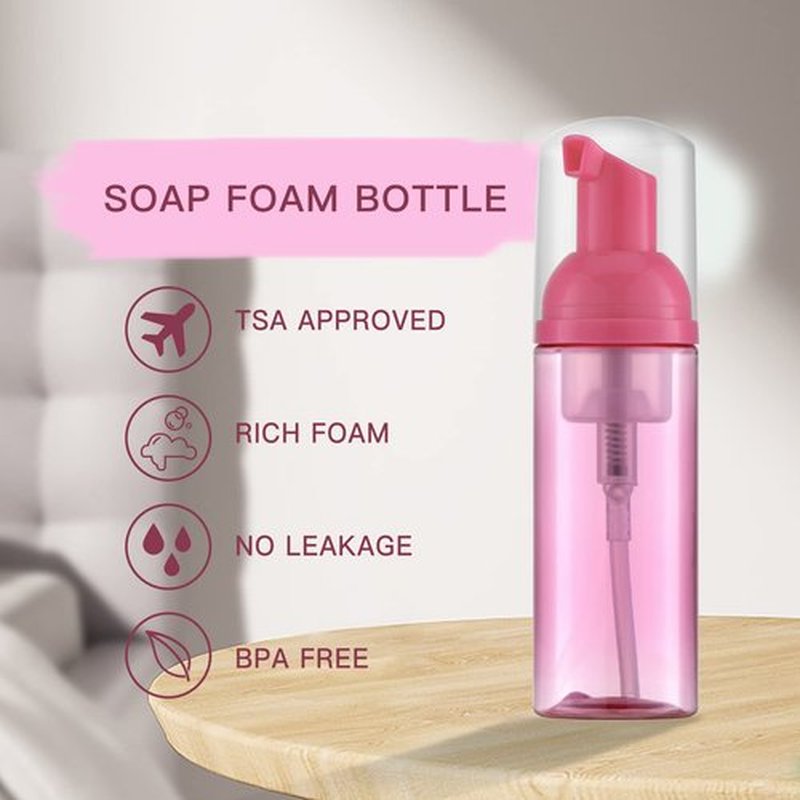 Tekson 30PCS Soap Foam Bottle (2 oz), Empty Travel Foaming Lash Shampoo for Cleanser, Dispenser (Red)