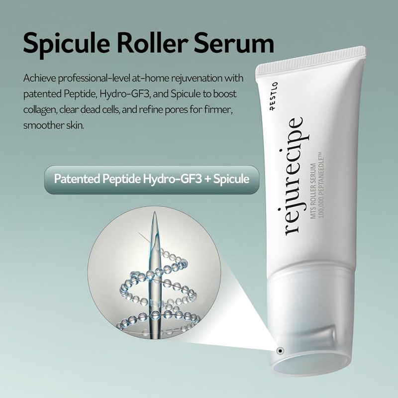 Rejurecipe Spicule Roller Serum - Exfoliating & Hydrating 50ml with Phyto-PDRN | Face, Neck, Décolleté Care