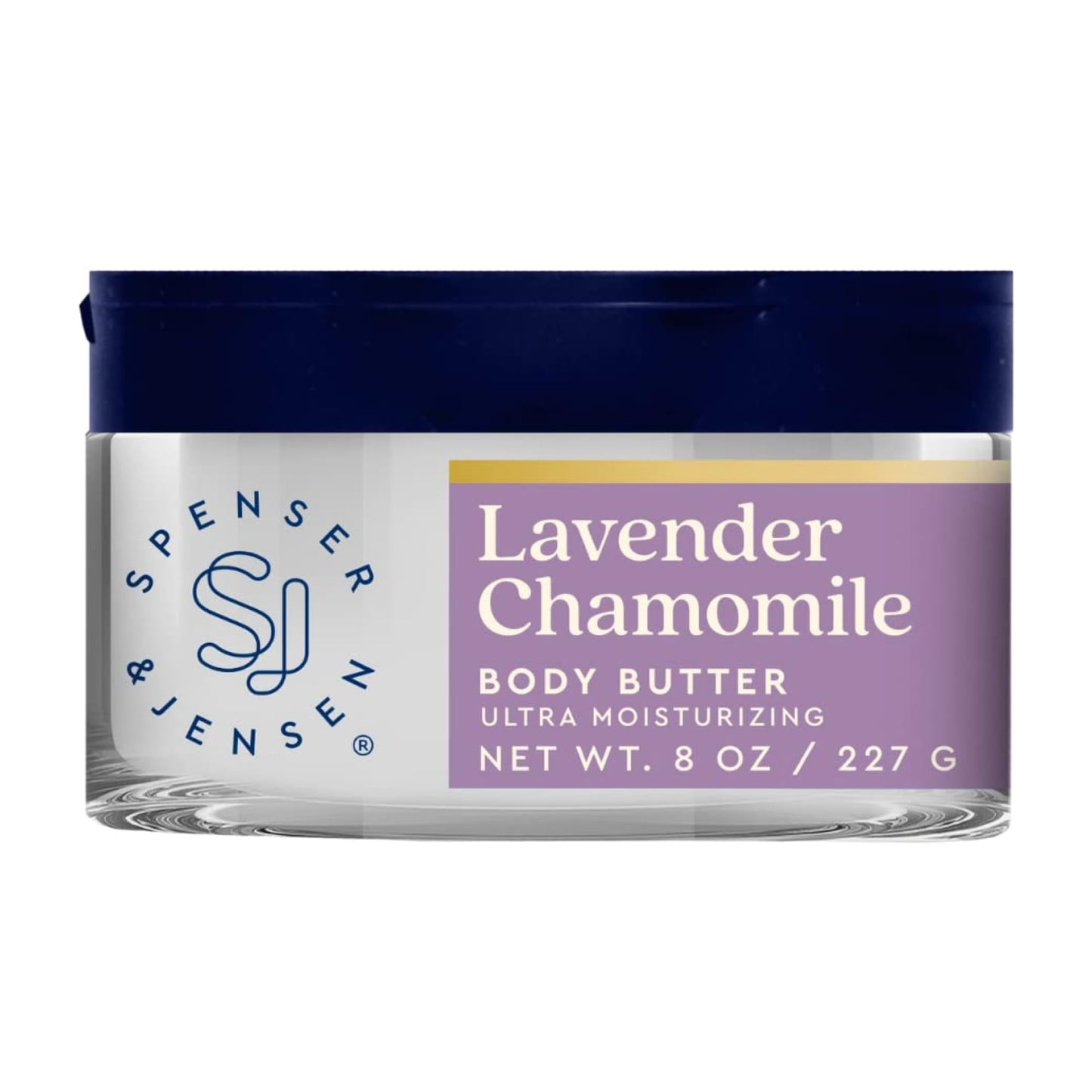 Spenser & Jensen Hydrating Lavender & Chamomile Body Butter - Gentle On All Skin Types - Moisturizing Body Lotion for Women & Men - Paraben Free - 8 Oz (Pack of 2)