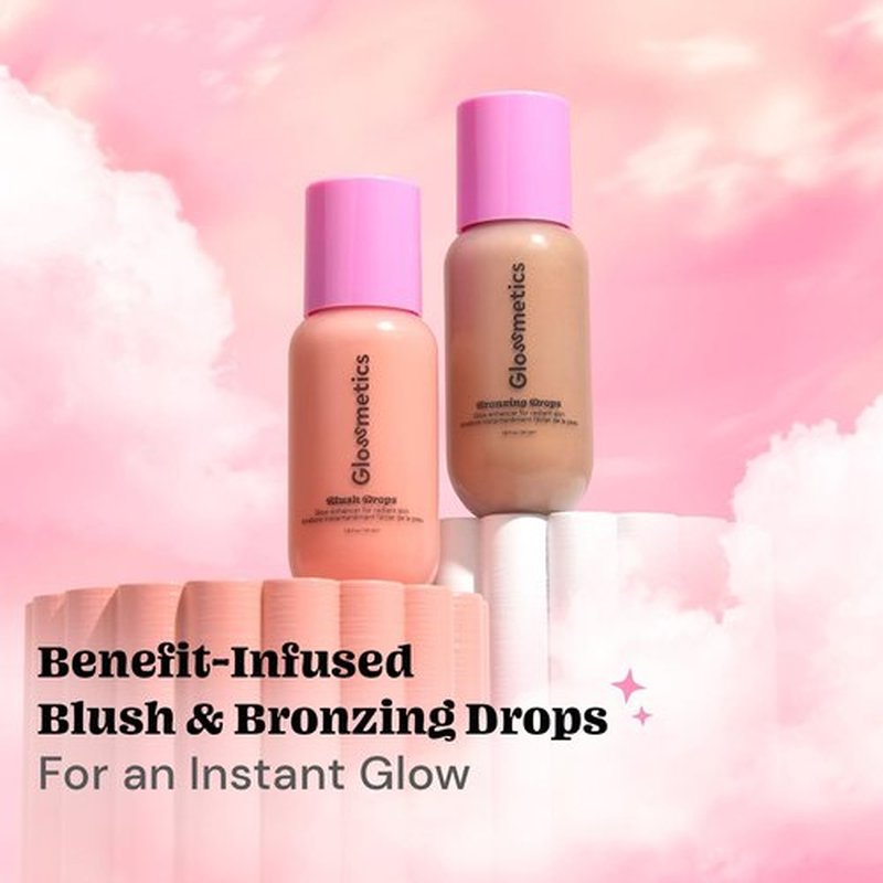 Glossmetics Sun-Kissed Glow Duo, Brightening and Moisturizing Bronzing and Blush Drops for Radiant Skin. Pack of 2