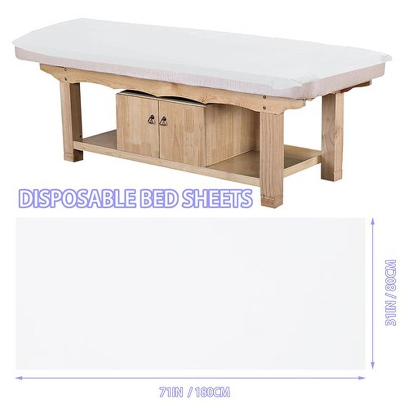 MVSUTA 50 Pieces White Disposable Bed Sheets Non-woven Fabric SPA Table Sheet Bed Cover for Massage Beauty Tattoos,31'' x 71''