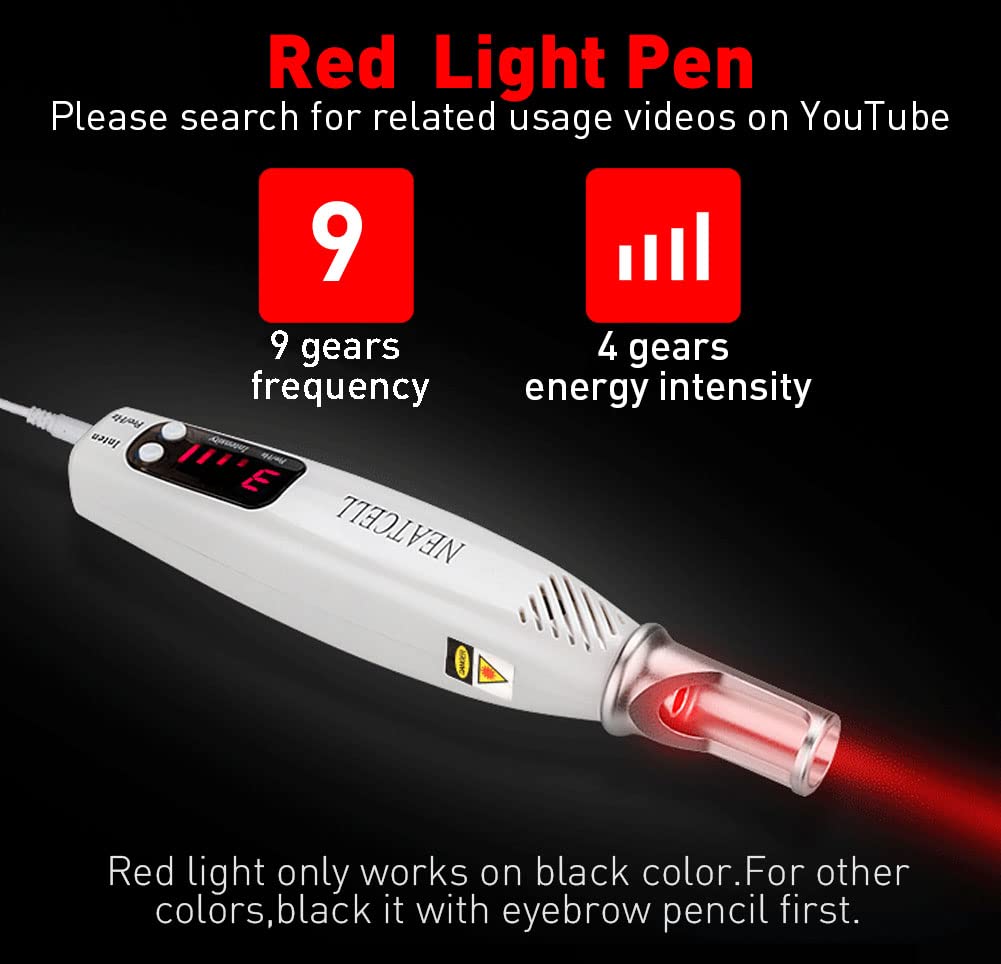 Red Light Pen Device w/US Plug,Customer Glasses,Operation Videos