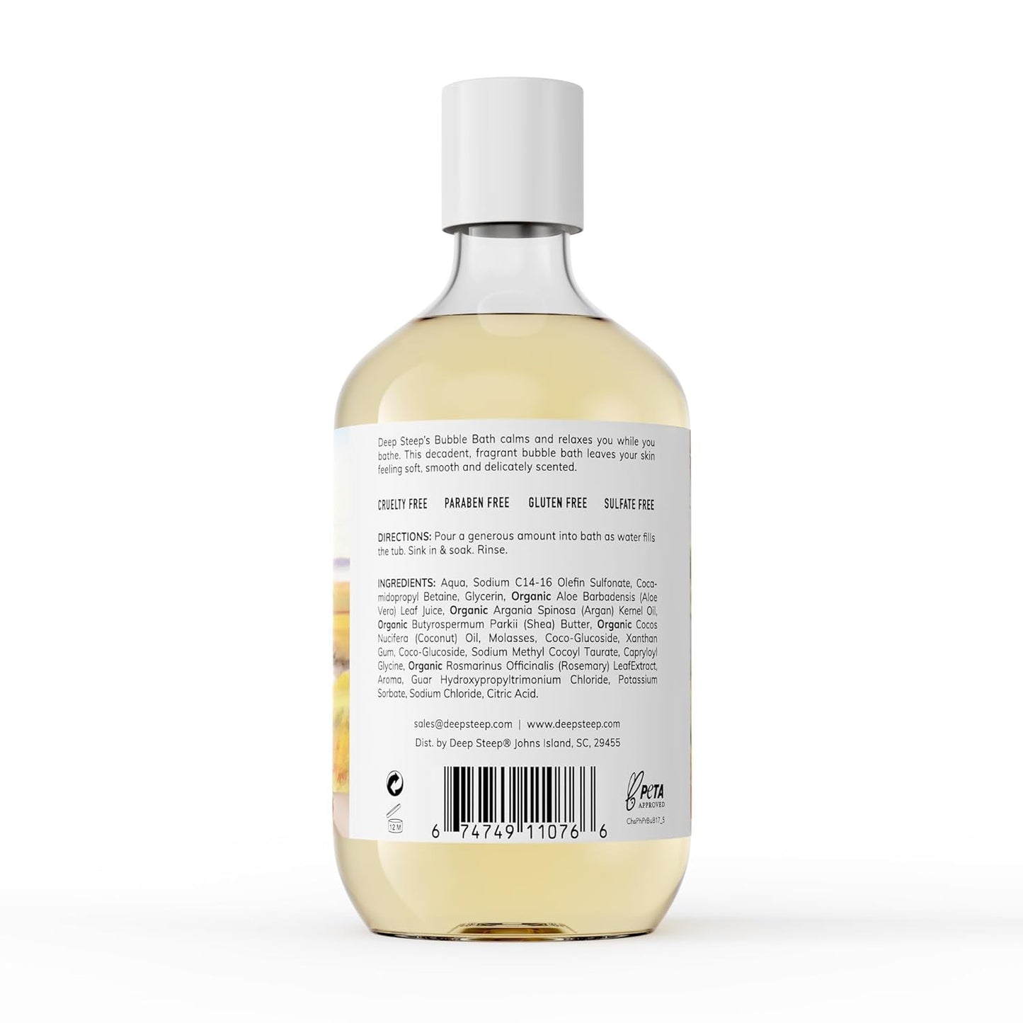Deep Steep Bubble Bath, Lavender Chamomile, 17 oz (Pack of 2) – Soothing Soak with Shea Butter, Argan Oil, Aloe Vera & Coconut Oil – Vegan, Sulfate-Free, PH-Balanced Clean Beauty