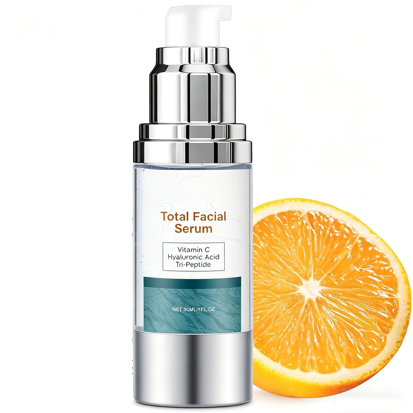 Total Facial Serum, Anti-Aging Vitamin C Serum, Hyaluronic Acid & Peptides, Hydrating Moisturizing Skin Care, 1 Fl Oz