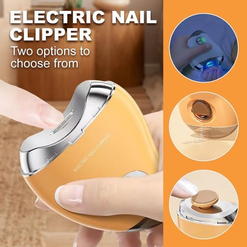 2 in 1 Electric Polishing Automatic Nail Clippers, 2024 Upgraded Electric Nail Clipper with 3 Speed Levels, Safe and Convenient Nail Trimmer, Nail Trimmer for Seniors, Kids, Adults (Yellow)