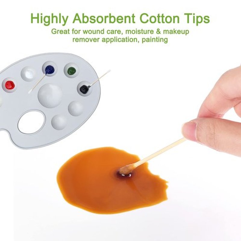 800 Count Cotton Swabs For Hygiene and Beauty Care | Organic Cotton Tips & Biodegradable Bamboo Sticks