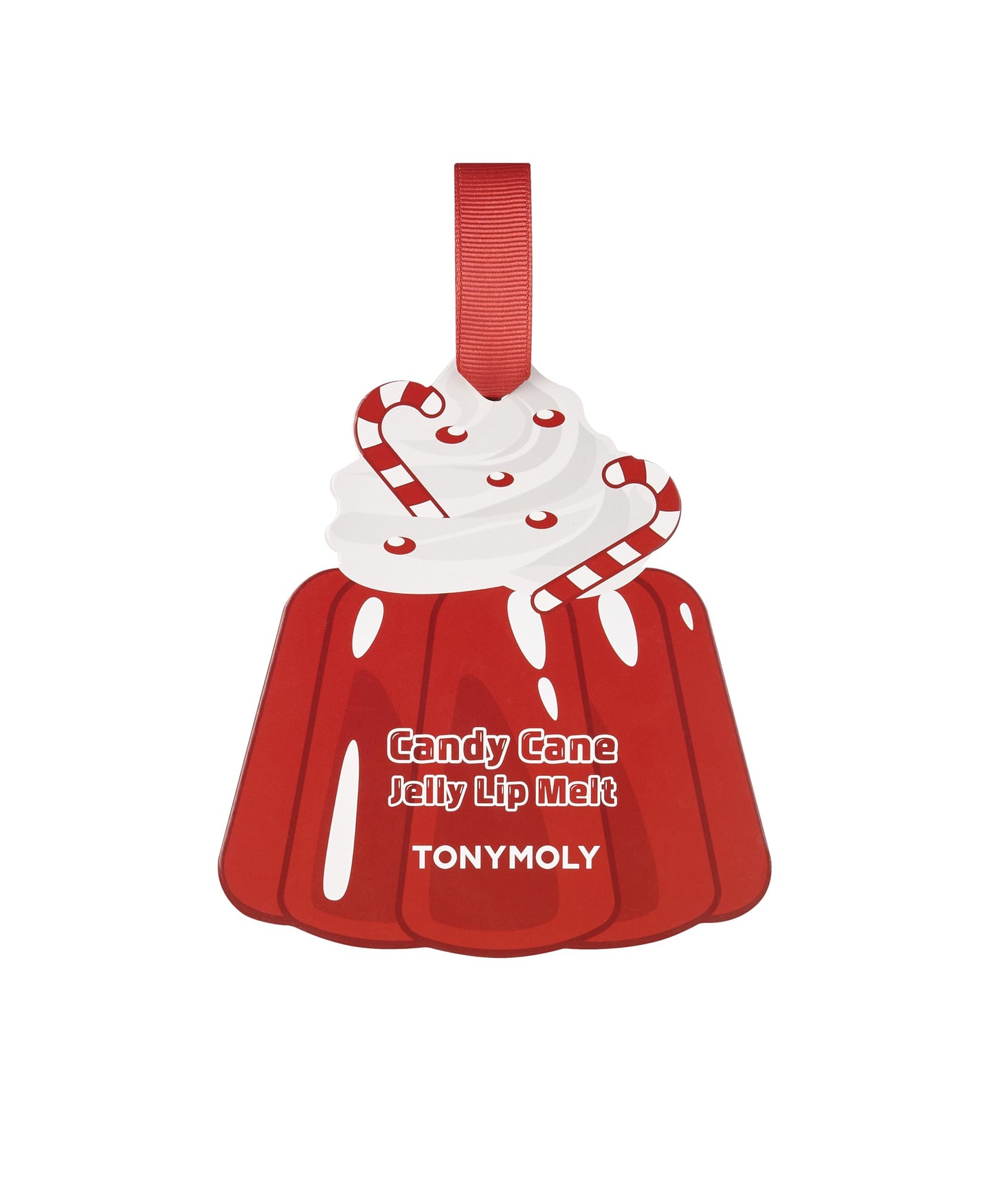 TONYMOLY Candy Cane Jelly Lip Melt Ornament – Limited Edition Holiday Lip Balm, Hydrating Jelly Lip Treatment with Glossy Finish – Moisturizing Lip Care Gift, 9g