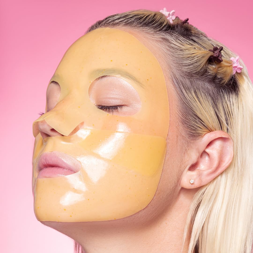 Avatara Boba Goals Hydrogel Sheet Mask Variety 4-Pack - Rose, Matcha, Mango, and Lychee Boba Flavors - Hydrating K-Beauty Face Masks for Tweens and Teens - Vegan, Synthetic Fragrance-Free