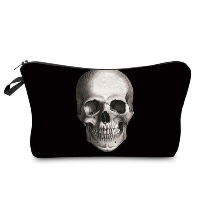 Deanfun Cosmetic Bag for Women, Skull 3D Printed Black Cool Makeup Bags Waterproof Travel Storage Toiletry Bag Accessories Gifts(hzb-42)