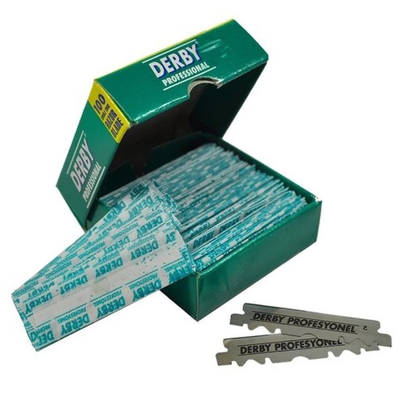 The Shave Factory Straight Edge Razor Kit (Black / 300 Derby Professional Single Edge Razor Blades)